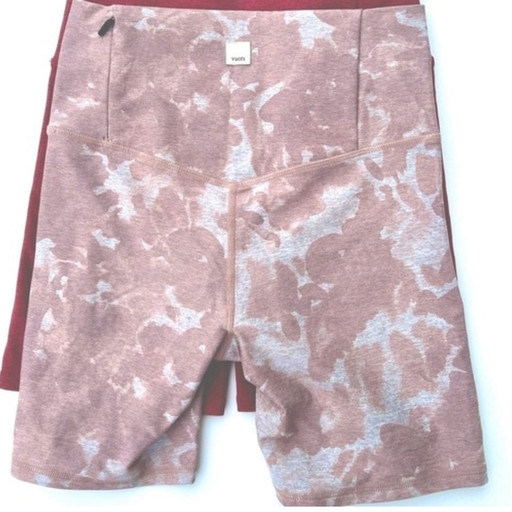 Vuori Pink Marbled Bike Shorts